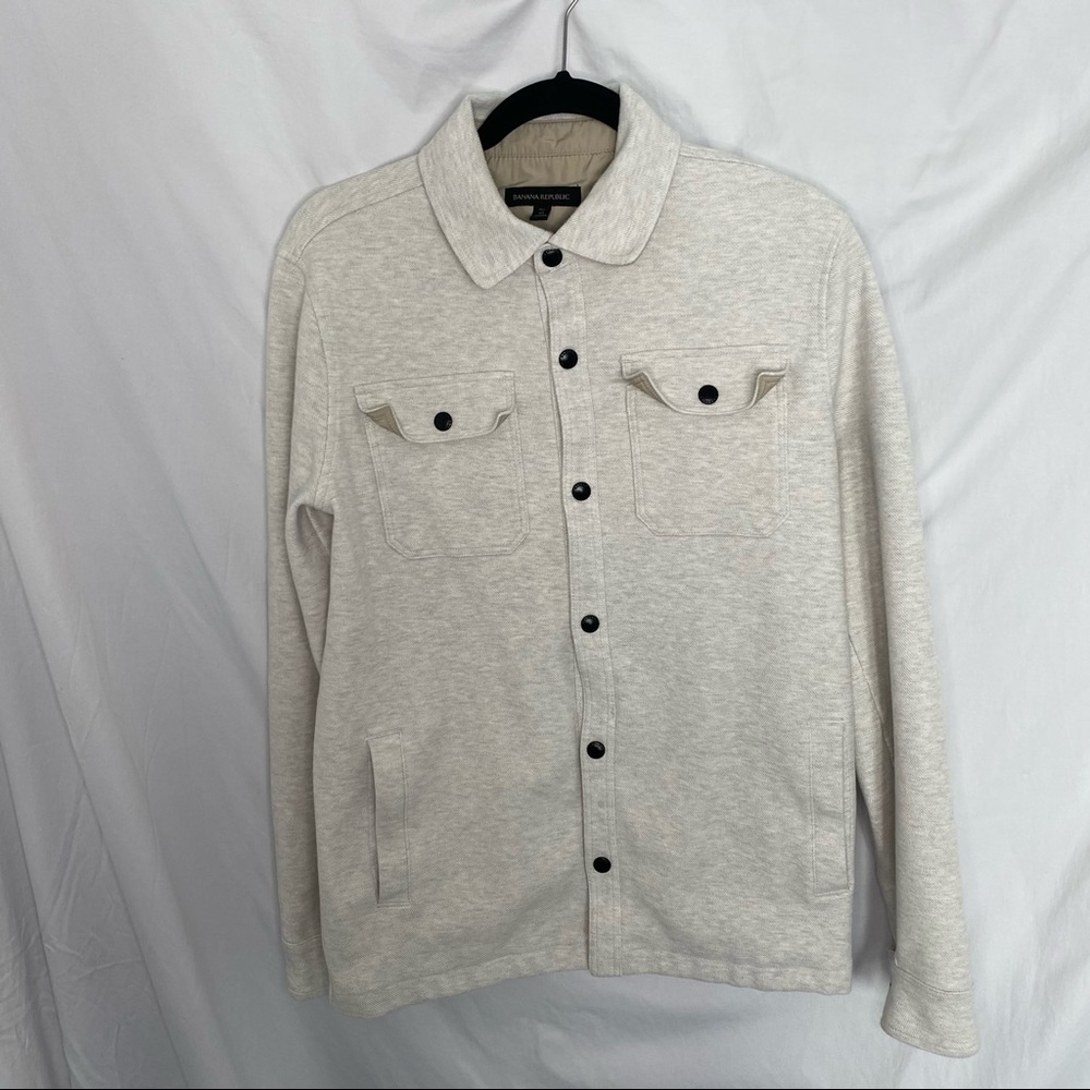 Banana Republic Light Beige/Cream Casual Button-Down Shirt Jacket